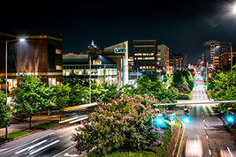 A View of Campus at night