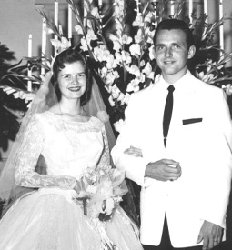 Woody and Peggy Ogden at their wedding