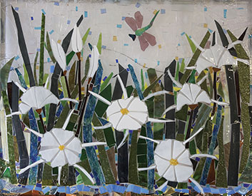 Stained glass mosaic art made by Gerda Carmichael Stained glass mosaic art made by Gerda Carmichael